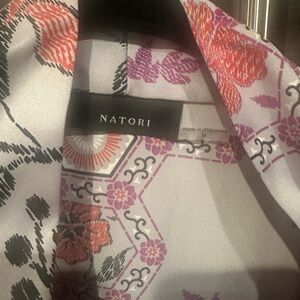 Natori Kimono Floral Robe - Pink, Purple, and hints of teal.